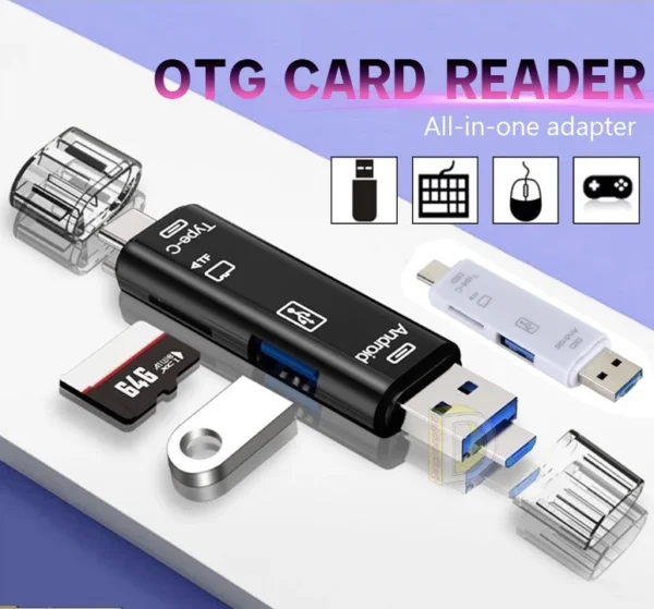 5 in 1 OTG Adapter Type C USB 3.0 Micro USB SD TF Memory Card Reader OTG Adapter