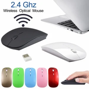 Ultra Thin USB Optical Wireless Mouse 2.4Ghz Receiver Mouse Cordless Computer PC Random