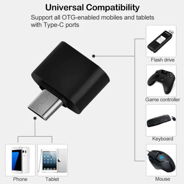 Micro USB OTG To USB3.0 Type C OTG Adapter Converter