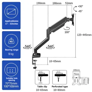Gas Strut Desk Monitor Arm Monitor Mount