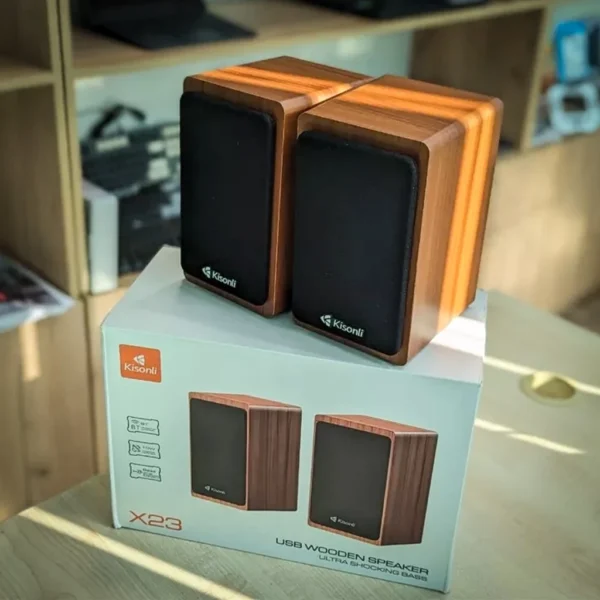 my-11134207-7rasl-m9hr3dw0nt729f.webp Kisonli X23 Wooden USB Speaker