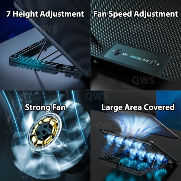 my-11134207-820l5-melk187grpxd92.webp Laptop Cooling Pad Laptop Fan with Dual USB & LED